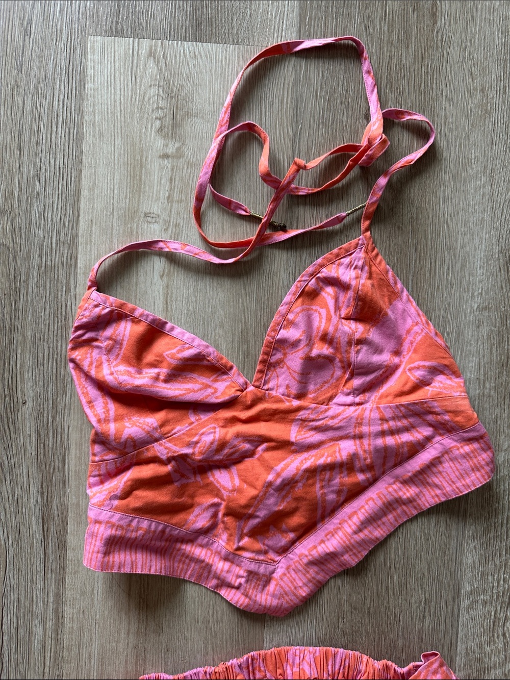 Free People Pink and Orange Printed Two-Piece Set - Picture 4 of 5